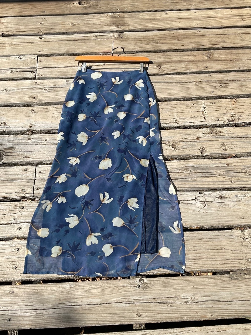 Oh So 90’s Blue Floral Maxi Skirt - Picture 6 of 10